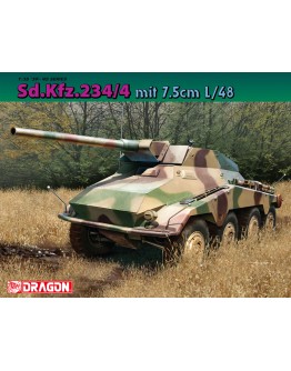 DRAGON 1/35 SCALE MODEL KIT - 6814 - Sd.Kfz.234/4 mif 7.5cm L/48