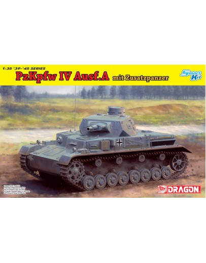 DRAGON 1/35 SCALE MODEL KIT - 6816 - PzKpfw IV Ausf.A Mit Zusatzpanzer