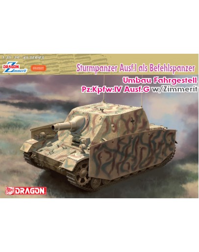 DRAGON 1/35 SCALE MODEL KIT - 6819 - Sturmpanzer Ausf.12 als Befehlspanzer umbau fahrgestell Pz.Kpfw.IV Ausf.G