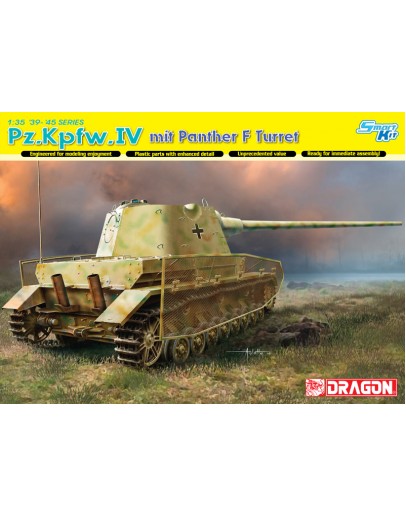 DRAGON 1/35 SCALE MODEL KIT - 6824 - Pz.Kpfw.IV Mit Panther F Turret