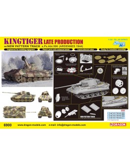 DRAGON 1/35 SCALE MODEL KIT - 6900 - King Tiger Late Production w/New Pattern Track s.Pz.Abt.506 (Ardennes 1944)