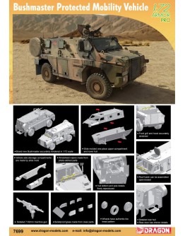 DRAGON 1/72 SCALE MODEL KIT - 7699 - Bushmaster Protected Mobility Vehicle (Australian Markings)
