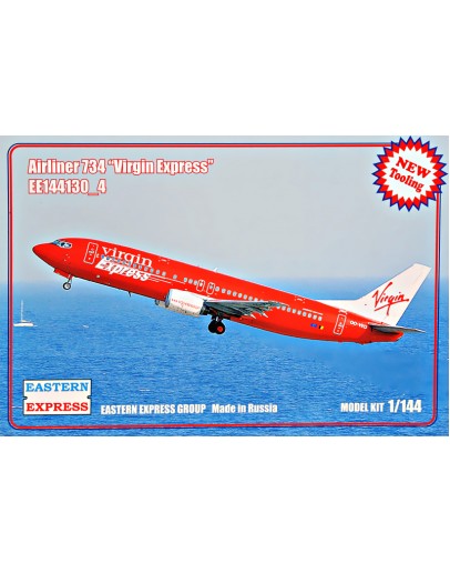 EASTERN EXPRESS 1/144 SCALE PLASTIC AIRCRAFT MODEL KIT - 144130 - Airliner Boeing 737-400 "Virgin Express"