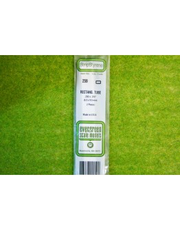 EVERGREEN PLASTIC MATERIALS - 259 - OPAQUE WHITE POLYSTYRENE - RECTANGULAR TUBE - .250" X .375"  X 14" LONG - 2 PIECES