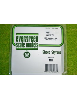 EVERGREEN PLASTIC MATERIALS - 4062 - OPAQUE WHITE POLYSTYRENE - NOVELTY - .060" SPACING - .040" THICK