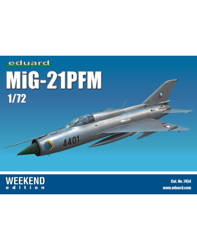 EDUARD 1/72 SCALE PLASTIC MODEL AIRCRAFT KIT - ED7454 - WEEKEND EDITION MIG-21PFM  ED7454