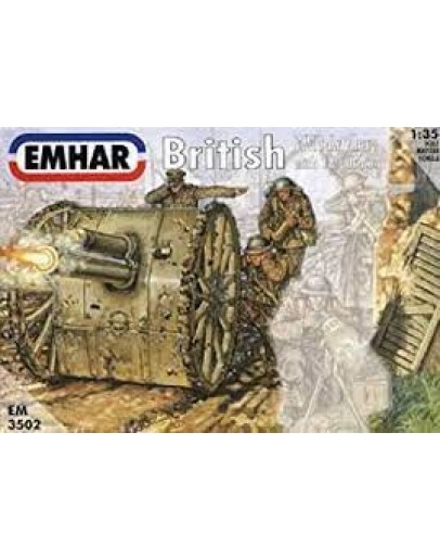 EMHAR 1/72 PLASTIC MODEL FIGURES - EM3502 - BRITISH WW1 ARTILLERY EM3502