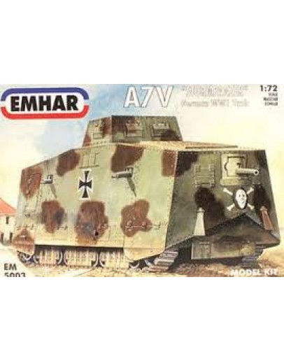 EMHAR 1/72 PLASTIC MODEL KIT - EM5003 - A7V STUMPANZER WW1 TANK EM5003