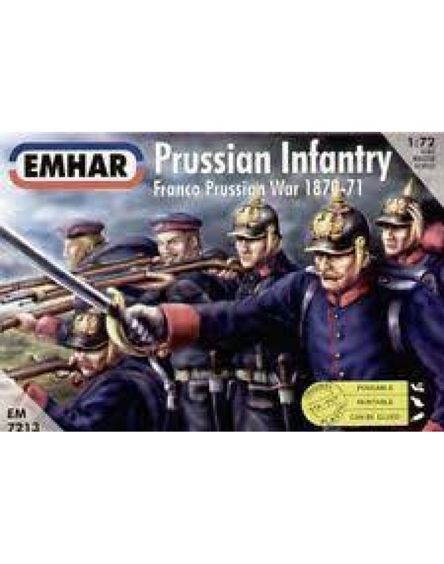 EMHAR 1/72 PLASTIC MODEL FIGURES -PRUSSIAN INFANTRY 1870 EM7213