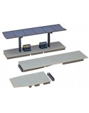 FALLER HO SCALE PLASTIC KIT #120190 - COVERED PLATFORM 454MM X 48MM X 67MM - FAL120190