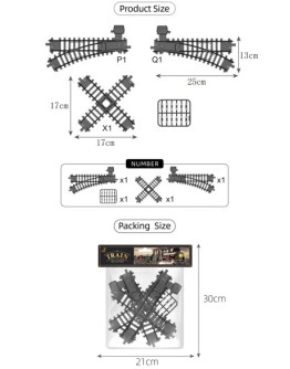 FENMING OO SCALE TRAIN EXPANSION PACK - FT1605 - SWITCH & CROSSING
