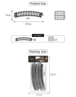 FENMING OO SCALE TRAIN EXPANSION PACK - FT16051 - CURVED TRACK [6PC]