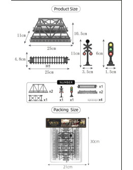 FENMING OO SCALE TRAIN EXPANSION PACK - FT16053 - BRIDGES & SIGNALS