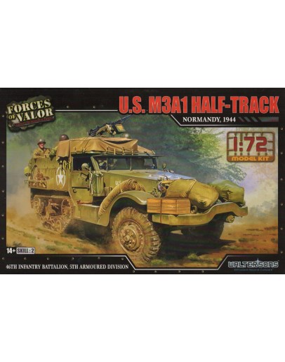 FORCES OF VALOR 1/72 SCALE PLASTIC MODEL KIT - 873007A - U.S. M3A1 Half-Track