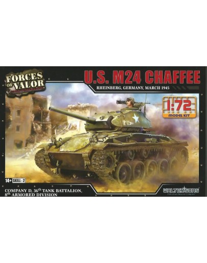 FORCES OF VALOR 1/72 SCALE PLASTIC MODEL KIT - 873014A - U.S. M24 Chaffee