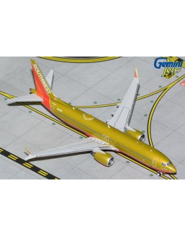 GEMINI JETS 1/400 SCALE DIE-CAST MODEL - GJSWA2186 - Southwest Airlines Boeing 737 MAX8 (Gold Retro/' Herbert D. Kelleher')