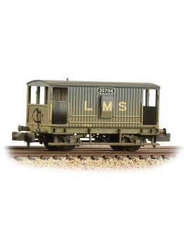 GRAHAM FARISH N GAUGE WAGON 377-750A MR 20T BRAKE VAN w/DUCKETS [WEATHERED] # 357914 FAR377750A