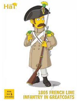 HAT 1/72 SCALE PLASTIC MILITARY MODEL FIGURES - 8146  - 1805 FRENCH LINE INFANTRY IN GREATCOATS HAT8146
