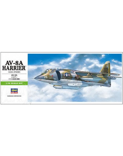 HASEGAWA 1/72 SCALE PLASTIC KIT - 00240 - AV-8A HARRIER HA00240