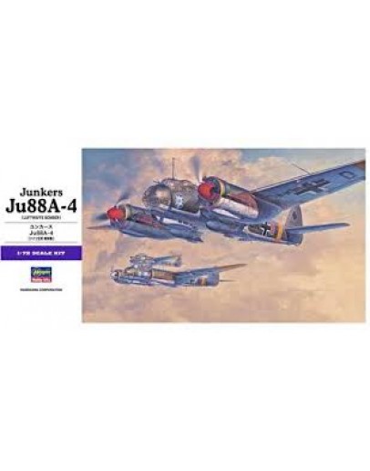 HASEGAWA 1/72 SCALE PLASTIC KIT - 00555 - JUNKERS JU88A-4 HA00555