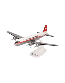 HERPA 1/125 SCALE PLASTIC SNAP FIT MODEL - 614030 - Swiss Air Lines DC-4