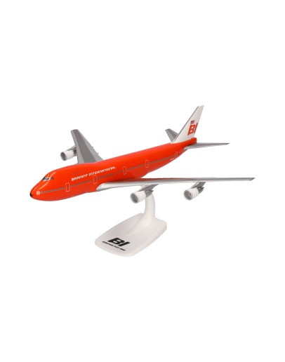 HERPA 1/250 SCALE PLASTIC SNAP FIT MODEL - 614146 - Braniff International Boeing 747-100 (Big Pumpkin)