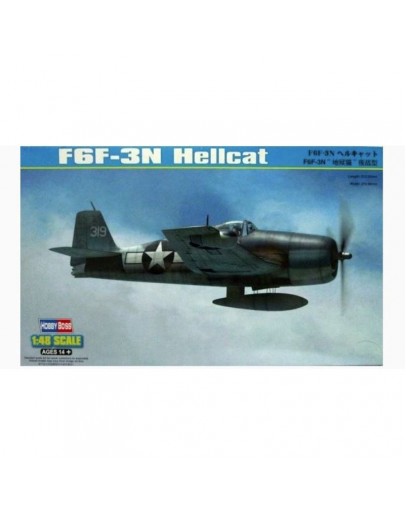 HOBBY BOSS 1/48 SCALE MODEL AIRCRAFT KIT - 80340 - GRUMMAN F6F-3N HELLCAT NIGHT FIGHTER - HB80340