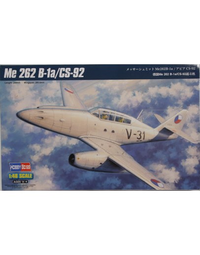HOBBY BOSS 1/48 SCALE MODEL AIRCRAFT KIT - 80380 - GERMAN WW II MESSERSCHMITT ME 262 B-1A/CS-92 - HB80380
