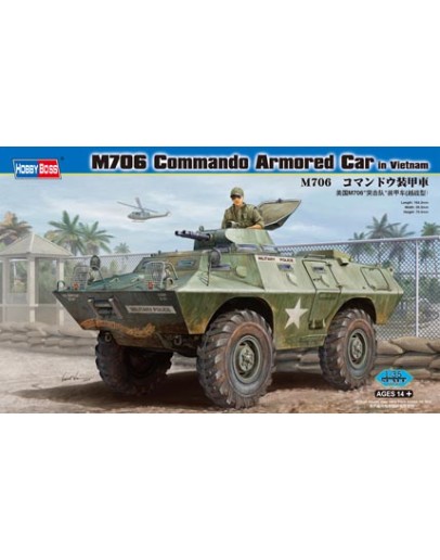 HOBBY BOSS 1/35 SCALE MILITARY MODEL KIT - 82418 - M706 Commando Armored Car in Vietnam