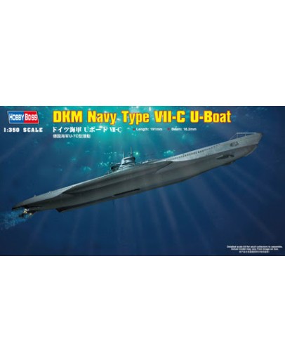 HOBBY BOSS 1/350 SCALE MODEL SUBMARINE KIT - 83505 - WW II GERMAN DKM NAVY TYPE V11-C U-BOAT