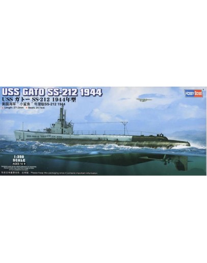 HOBBY BOSS 1/350 SCALE MODEL SUBMARINE KIT - 83524 - USS GATO CLASS SS-212 [1944]