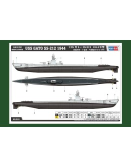 HOBBY BOSS 1/350 SCALE MODEL SUBMARINE KIT - 83524 - USS GATO CLASS SS-212 [1944]