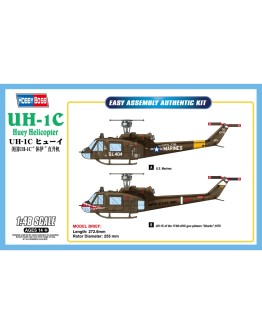 HOBBY BOSS 1/48 SCALE MODEL AIRCRAFT KIT - 85803 - UH-1C HUEY HELICOPTER HB85803