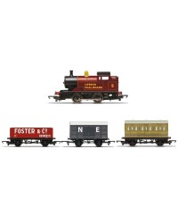 HORNBY RAILROAD OO SCALE TRAIN PACK - R30035 - 0-4-0 STEAM TANK & 3 WAGONS