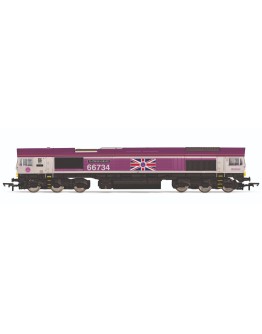 HORNBY OO SCALE DIESEL LOCOMOTIVE - R30332 - GBRF Class 66 Co-Co Diesel # 66 734 'PLATINUM JUBILEE' HRR30332