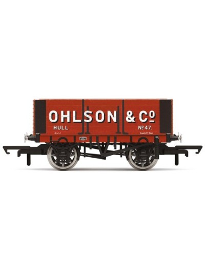 HORNBY OO SCALE Wagon - R60096 - OHLSON & CO, HULL # 47 - 6 Plank Wagon [RED]