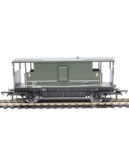 HORNBY OO SCALE Wagon - R6936 - LMS D2068 20 Ton Brake Van # DM731833 - BR DEPARTMENTAL OLIVE GREEN