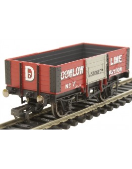 HORNBY OO SCALE Wagon - R6947 - 5 Plank Open Wagon - Dowlow Lime & Stone Co - Red / Grey