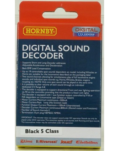 HORNBY OO SCALE TTS SOUND DECODER - R8114 - TTS Sound Decoder & Speaker - LMS/BR Class 5MT 'Black 5'