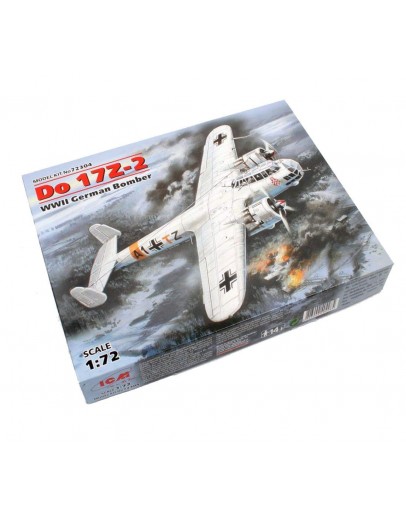 ICM 1/72 SCALE PLASTIC MODEL AIRCRAFT KIT - 72304 - DO 17Z-2 GERMAN BOMBER ICM72304