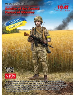 ICM 1/16 SCALE PLASTIC HISTORIC MODEL KIT - 16104 - Soldier of the Armed Forces of Ukraine