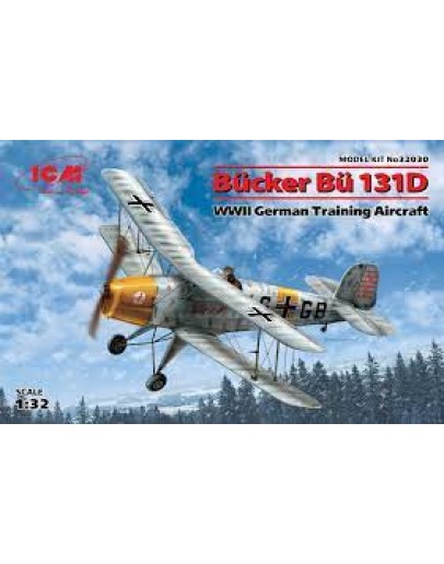 ICM 1/32 SCALE PLASTIC MODEL AIRCRAFT KIT - 32030 - BUCKER BU 131D GERMAN TRAINING AIRCRAFT ICM32030