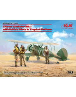 ICM 1/32 SCALE PLASTIC MODEL AIRCRAFT KIT - 32043 - GLOSTER GLADIATOR MK1 WITH PILOTS ICM32043