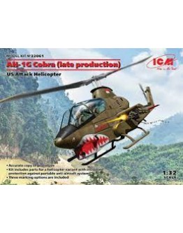 ICM 1/32 SCALE PLASTIC MODEL AIRCRAFT KIT - 32061 - AH-1G COBRA HELICOPTER GUNSHIP ICM32061