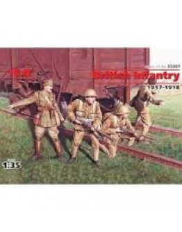 ICM 1/35 SCALE PLASTIC MILITARY FIGURES - 35301 - BRITISH INFANTRY 1917-1918 ICM35301