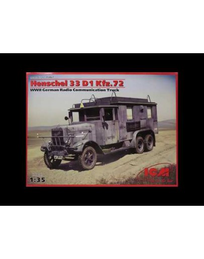 ICM 1/35 SCALE PLASTIC MILITARY MODEL KIT - 35466 - HENSCHEL 33 D1 WW2 GERMAN TRUCK ICM35466