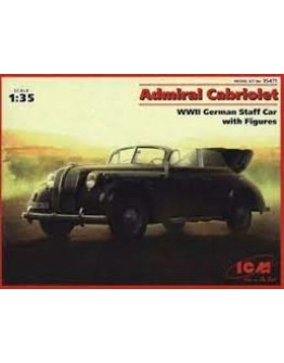 ICM 1/35 SCALE PLASTIC MILITARY MODEL KIT - 35471 - ADMIRAL CABRIOLET WW2 GERMAN STAFF CAR ICM35471