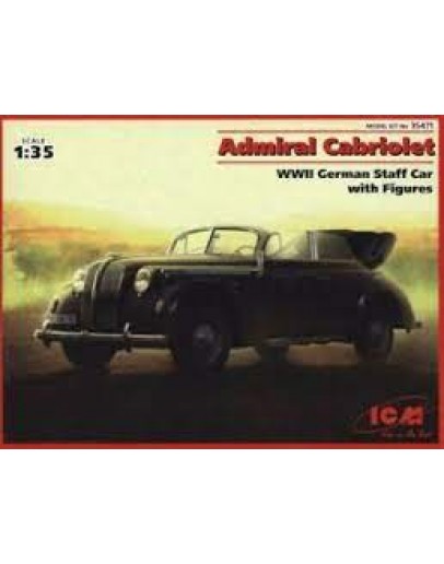 ICM 1/35 SCALE PLASTIC MILITARY MODEL KIT - 35471 - ADMIRAL CABRIOLET WW2 GERMAN STAFF CAR ICM35471