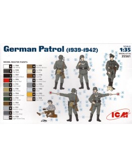 ICM 1/35 SCALE PLASTIC MILITARY FIGURES - 35561 - WW II GERMAN PATROL [1939 - 1942] - ICM35561