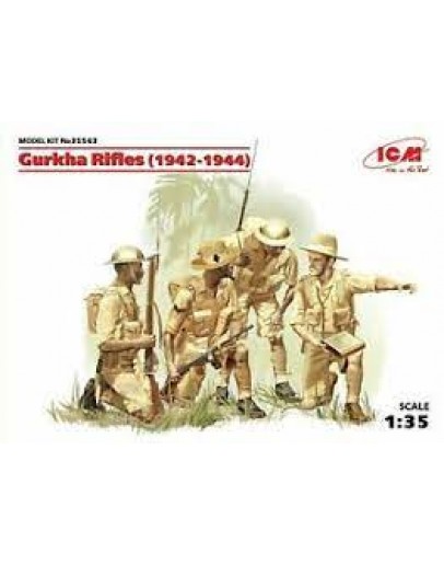 ICM 1/35 SCALE PLASTIC MILITARY FIGURES - 35563 - GURKHA RIFLES 1942-1944 ICM35563